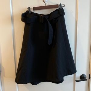 belted wool skirt